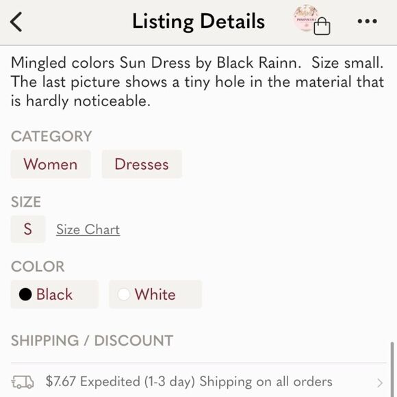 Black Rainn Sun Dress Size Small - Picture 7 of 7